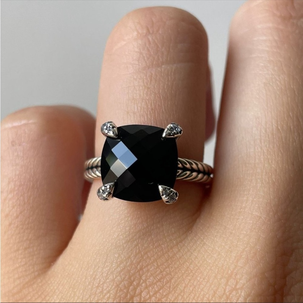 David Yurman 11mm Onyx Chatelaine Ring size 7